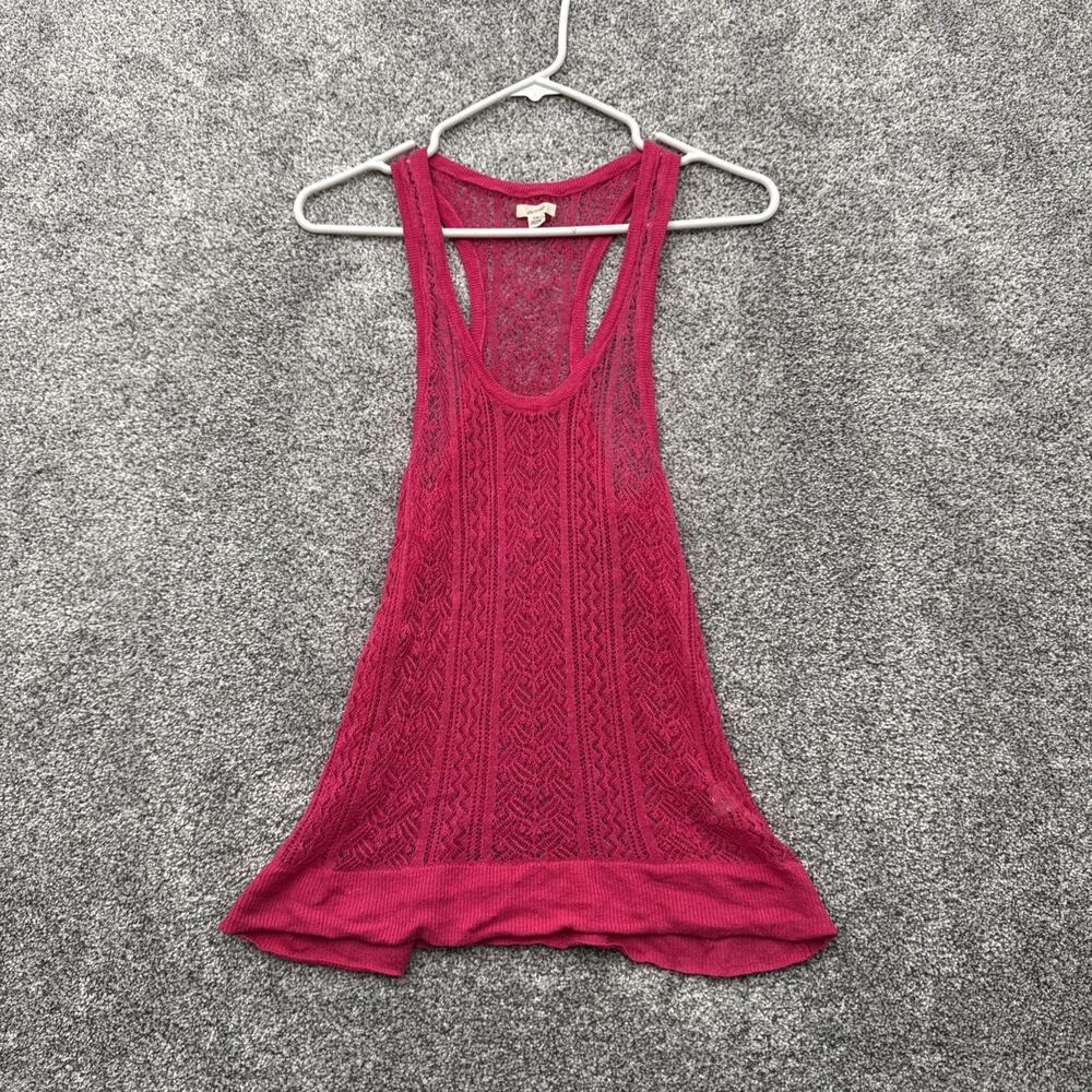 Aerie Tank Top Women Medium Sheer Crochet Boho Fairycore Cottagecore Festival